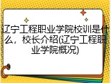 辽宁工程职业学院校训是什么，校长介绍(辽宁工程职业学院概况)