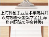 上海科创职业技术学院共开设有哪些类型奖学金(上海科创职院奖学金种类)