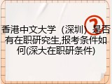 香港中文大学（深圳）是否有在职研究生,报考条件如何(深大在职研条件)