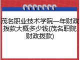 茂名职业技术学院一年财政拨款大概多少钱(茂名职院财政拨款)