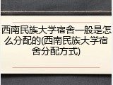 西南民族大学宿舍一般是怎么分配的(西南民族大学宿舍分配方式)