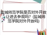 盐城师范学院是否对外开放，让进去参观吗？(盐城师范学院对外开放吗)
