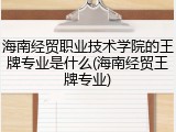 海南经贸职业技术学院的王牌专业是什么(海南经贸王牌专业)