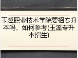 玉溪职业技术学院要招专升本吗，如何参考(玉溪专升本招生)