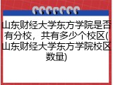 山东财经大学东方学院是否有分校，共有多少个校区(山东财经大学东方学院校区数量)