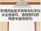 黔南民族医学高等专科学校含金量量吗，值得报吗(黔南医专值得报吗)