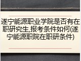 遂宁能源职业学院是否有在职研究生,报考条件如何(遂宁能源职院在职研条件)