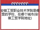 安徽工贸职业技术学院是哪里的学校，在哪个城市(安徽工贸学院地址)