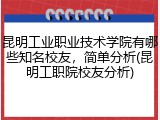 昆明工业职业技术学院有哪些知名校友，简单分析(昆明工职院校友分析)