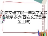 西安文理学院一年奖学金最多能拿多少(西安文理奖学金上限)