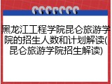 黑龙江工程学院昆仑旅游学院的招生人数和计划解读(昆仑旅游学院招生解读)