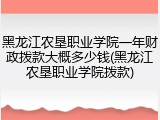 黑龙江农垦职业学院一年财政拨款大概多少钱(黑龙江农垦职业学院拨款)