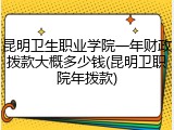 昆明卫生职业学院一年财政拨款大概多少钱(昆明卫职院年拨款)