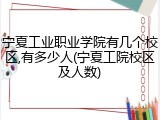 宁夏工业职业学院有几个校区,有多少人(宁夏工院校区及人数)