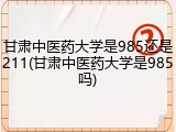 甘肃中医药大学是985还是211(甘肃中医药大学是985吗)