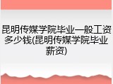 昆明传媒学院毕业一般工资多少钱(昆明传媒学院毕业薪资)