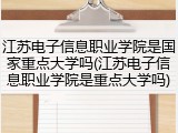 江苏电子信息职业学院是国家重点大学吗(江苏电子信息职业学院是重点大学吗)