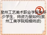 泉州工艺美术职业学院有多少学生，师资力量如何(泉州工美学院规模师资)