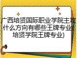 广西培贤国际职业学院主攻什么方向有哪些王牌专业(培贤学院王牌专业)