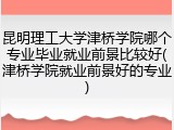 昆明理工大学津桥学院哪个专业毕业就业前景比较好(津桥学院就业前景好的专业)