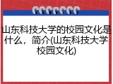 山东科技大学的校园文化是什么，简介(山东科技大学校园文化)