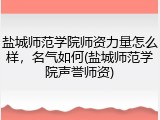 盐城师范学院师资力量怎么样，名气如何(盐城师范学院声誉师资)