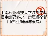 中南林业科技大学涉外学院招生编码多少，隶属哪个部门(招生编码与隶属)