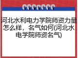 河北水利电力学院师资力量怎么样，名气如何(河北水电学院师资名气)
