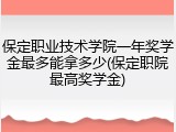 保定职业技术学院一年奖学金最多能拿多少(保定职院最高奖学金)