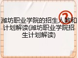 潍坊职业学院的招生人数和计划解读(潍坊职业学院招生计划解读)