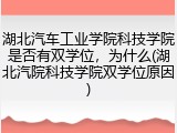 湖北汽车工业学院科技学院是否有双学位，为什么(湖北汽院科技学院双学位原因)
