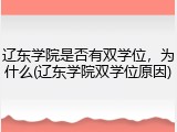 辽东学院是否有双学位，为什么(辽东学院双学位原因)
