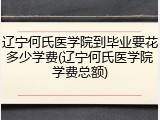 辽宁何氏医学院到毕业要花多少学费(辽宁何氏医学院学费总额)