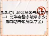 邯郸幼儿师范高等专科学校一年奖学金最多能拿多少(邯郸幼专最高奖学金)