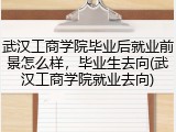 武汉工商学院毕业后就业前景怎么样，毕业生去向(武汉工商学院就业去向)