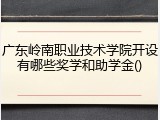 广东岭南职业技术学院开设有哪些奖学和助学金