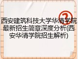 西安建筑科技大学华清学院最新招生简章深度分析(西安华清学院招生解析)