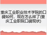 重庆工业职业技术学院的口碑如何，现在怎么样了(重庆工业职院口碑现状)