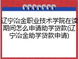 辽宁冶金职业技术学院在读期间怎么申请助学贷款(辽宁冶金助学贷款申请)