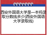 西安外国语大学是一本吗录取分数线多少(西安外国语大学录取线)