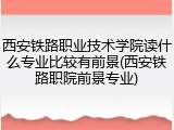 西安铁路职业技术学院读什么专业比较有前景(西安铁路职院前景专业)
