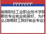 湖南财经工业职业技术学院哪些专业就业前景好，为什么(湖南财工院好就业专业)