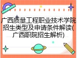 广西质量工程职业技术学院招生类型及申请条件解读(广西职院招生解析)