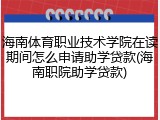 海南体育职业技术学院在读期间怎么申请助学贷款(海南职院助学贷款)
