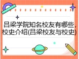 吕梁学院知名校友有哪些，校史介绍(吕梁校友与校史)