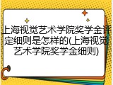 上海视觉艺术学院奖学金评定细则是怎样的(上海视觉艺术学院奖学金细则)