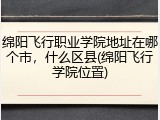 绵阳飞行职业学院地址在哪个市，什么区县(绵阳飞行学院位置)