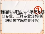 新疆科技职业技术学院有哪些专业，王牌专业分析(新疆科技学院专业分析)