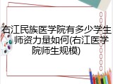 右江民族医学院有多少学生，师资力量如何(右江医学院师生规模)