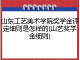 山东工艺美术学院奖学金评定细则是怎样的(山艺奖学金细则)